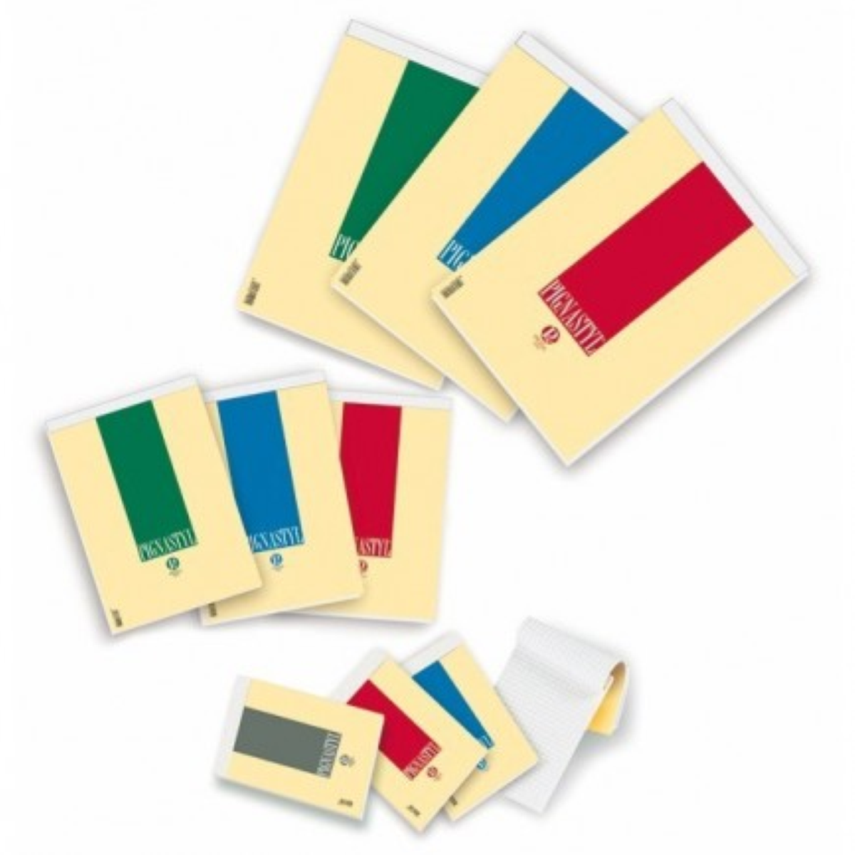 PIGNA Block Notes Mont Blanc A4, 70 fogli bianchi, Carta da 60 g/m², Colori  assortiti (confezione 10 pezzi) - Block Notes